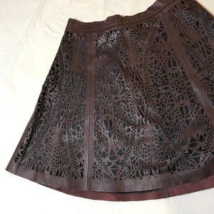 NEW PARKER Owned by Khloe Kardashian Size 4 Laser Cut Fun 100% Leather Skirt NWT
